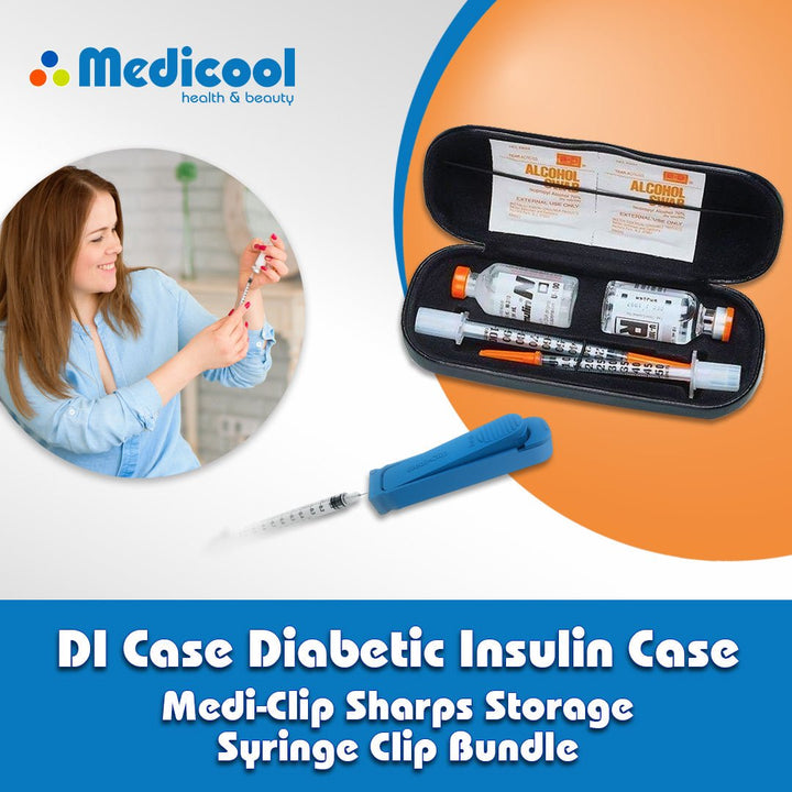 D.I. Case Black and Medi - Clip Bundle - Diabetic Supply Cases - Medicool