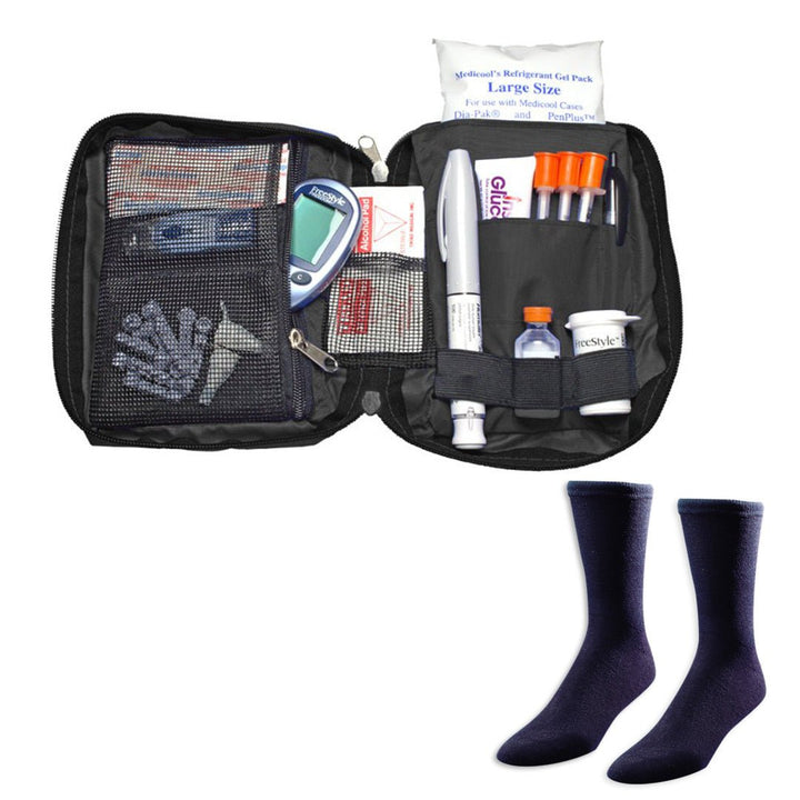 Dia - Pak® Classic Insulin Carrying Case and Euro Comfort Diabetic Socks - Medicool