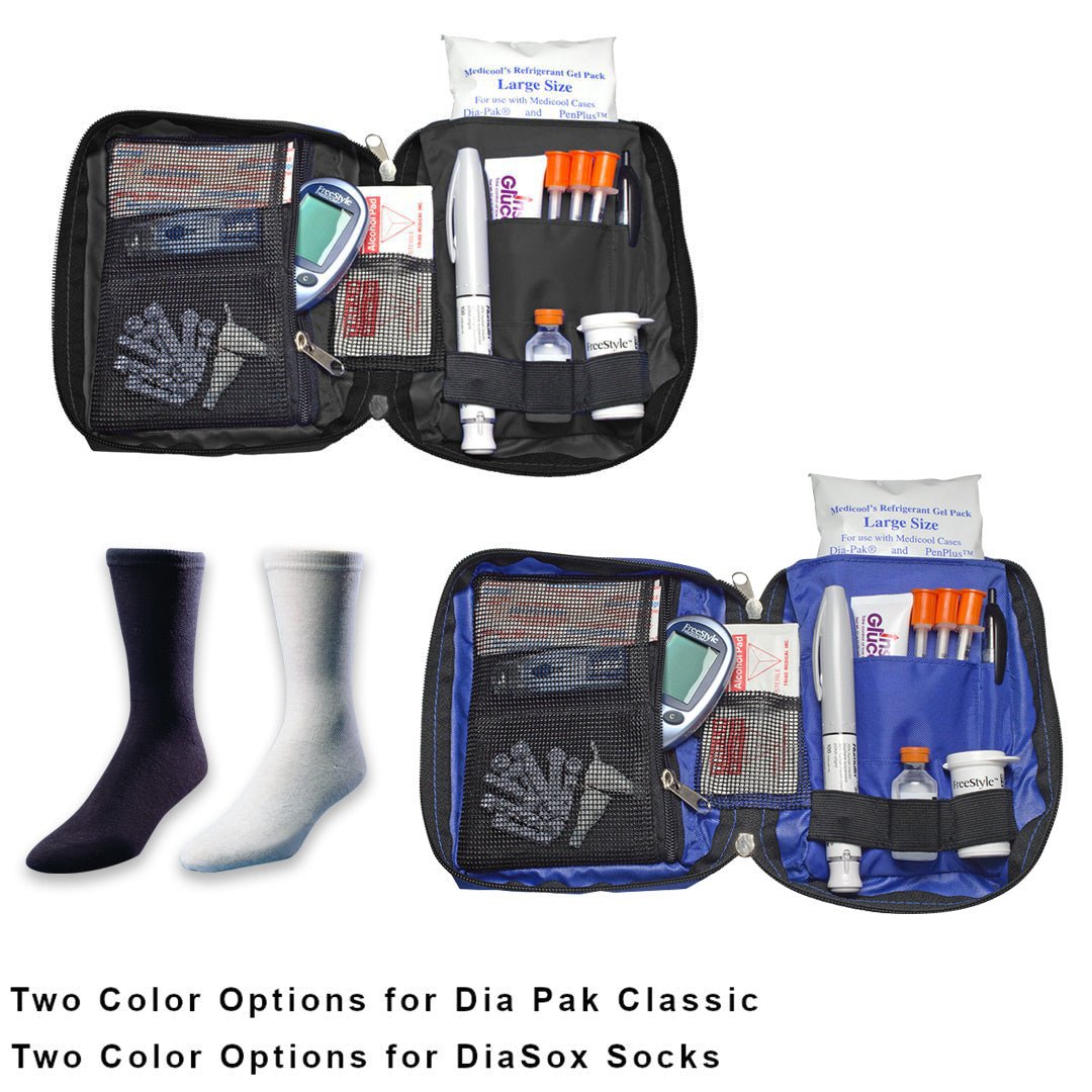 Dia - Pak® Classic Insulin Carrying Case and Euro Comfort Diabetic Socks - Medicool
