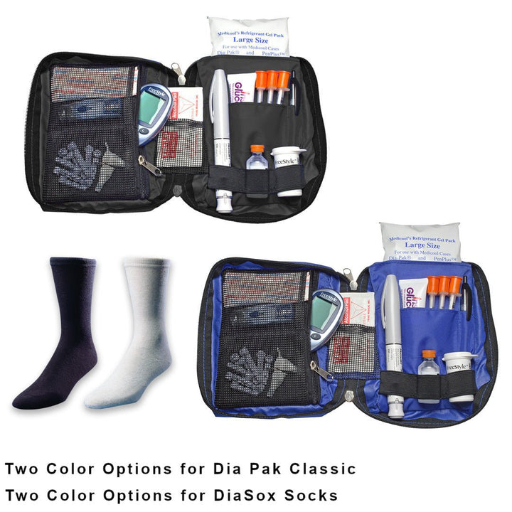 Dia - Pak® Classic Insulin Carrying Case and Euro Comfort Diabetic Socks - Medicool