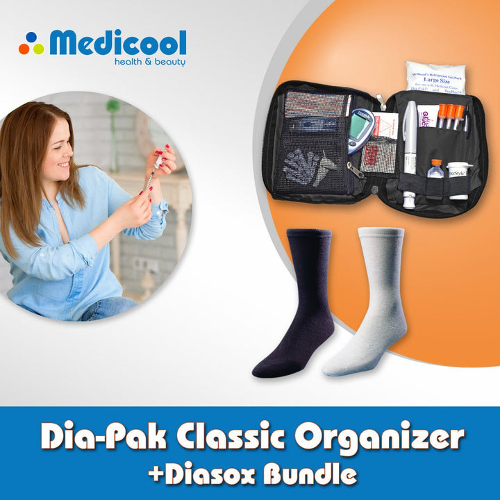 Dia - Pak® Classic Insulin Carrying Case and Euro Comfort Diabetic Socks - Medicool