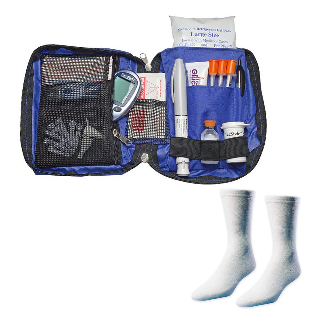 Dia - Pak® Classic Insulin Carrying Case and Euro Comfort Diabetic Socks - Medicool