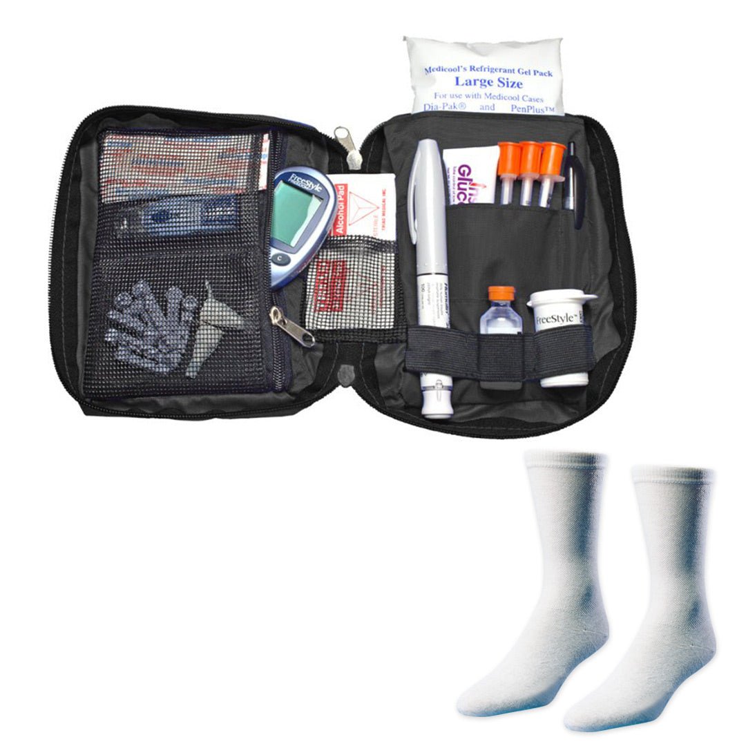 Dia - Pak® Classic Insulin Carrying Case and Euro Comfort Diabetic Socks - Medicool