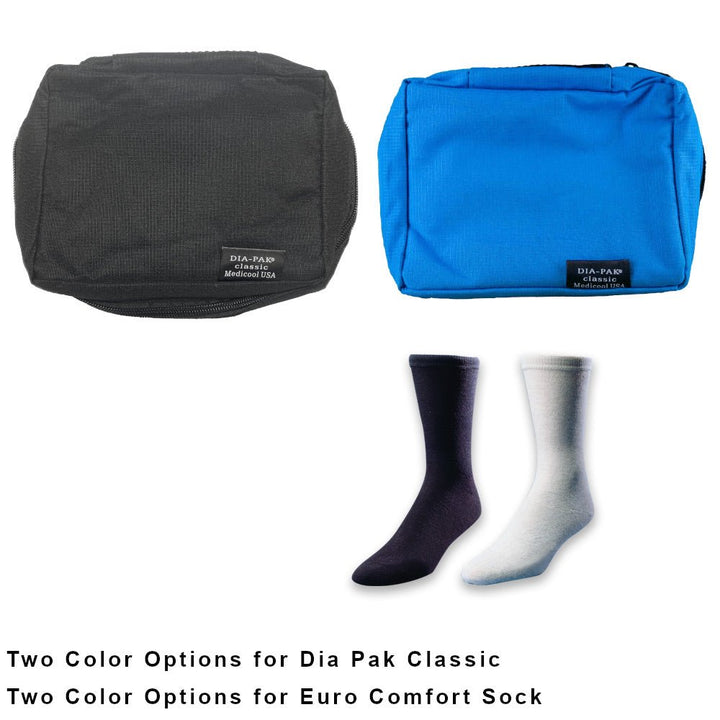 Dia - Pak® Classic Insulin Carrying Case and Euro Comfort Diabetic Socks - Medicool