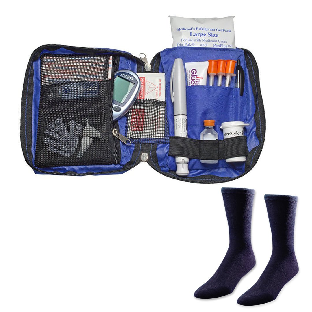 Dia - Pak® Classic Insulin Carrying Case and Euro Comfort Diabetic Socks - Medicool