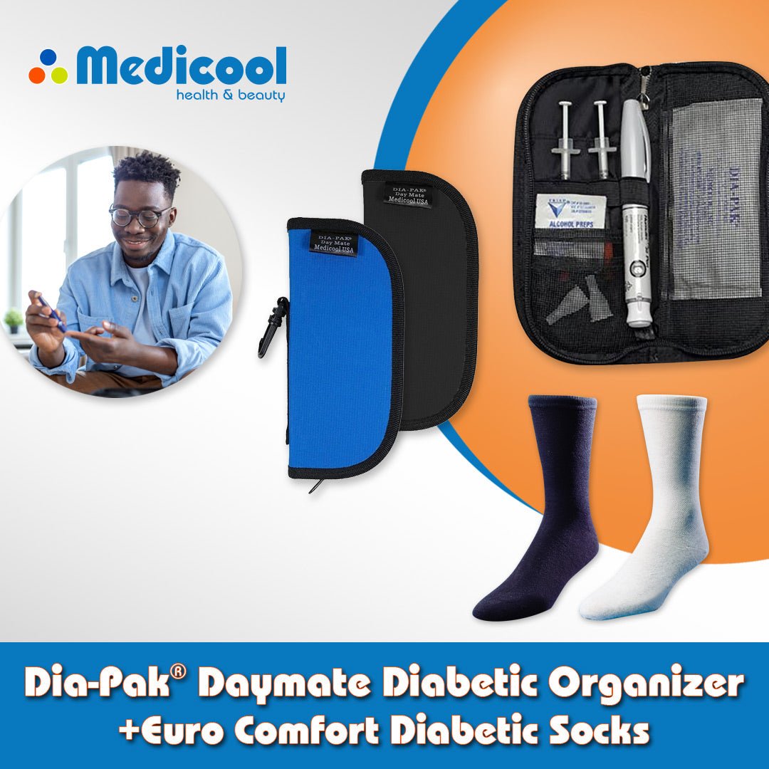 Dia - Pak® Daymate Insulin Carrying Case and Euro Comfort Diabetic Socks - Medicool
