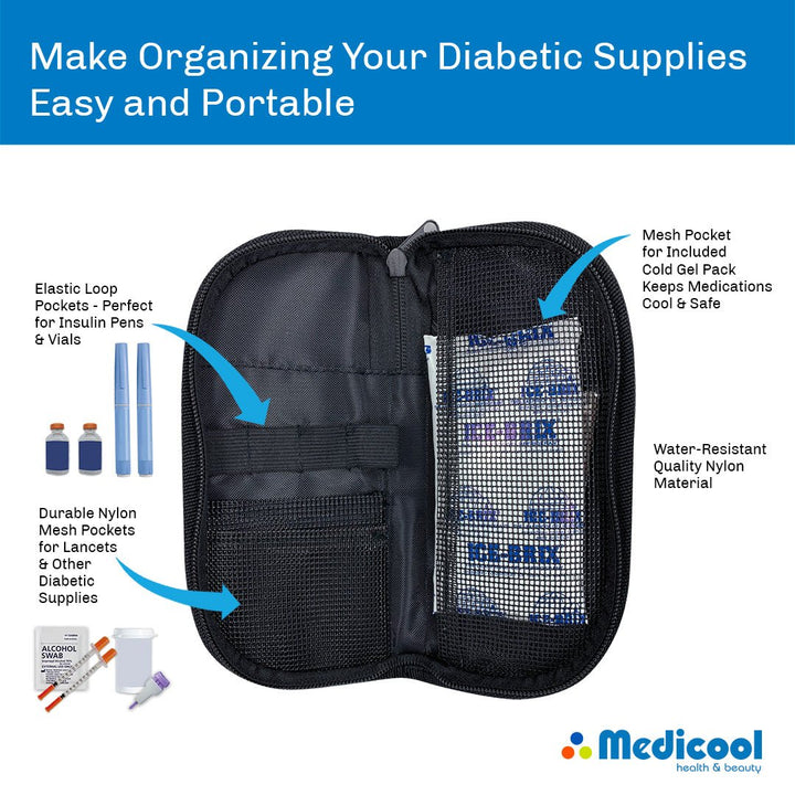 Dia - Pak® Daymate Insulin Carrying Case and Euro Comfort Diabetic Socks - Medicool