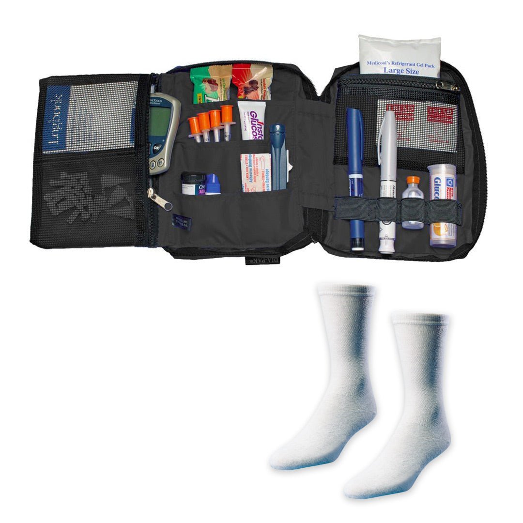 Dia - Pak® Deluxe Insulin Carrying Case and Euro Comfort Diabetic Socks - Medicool