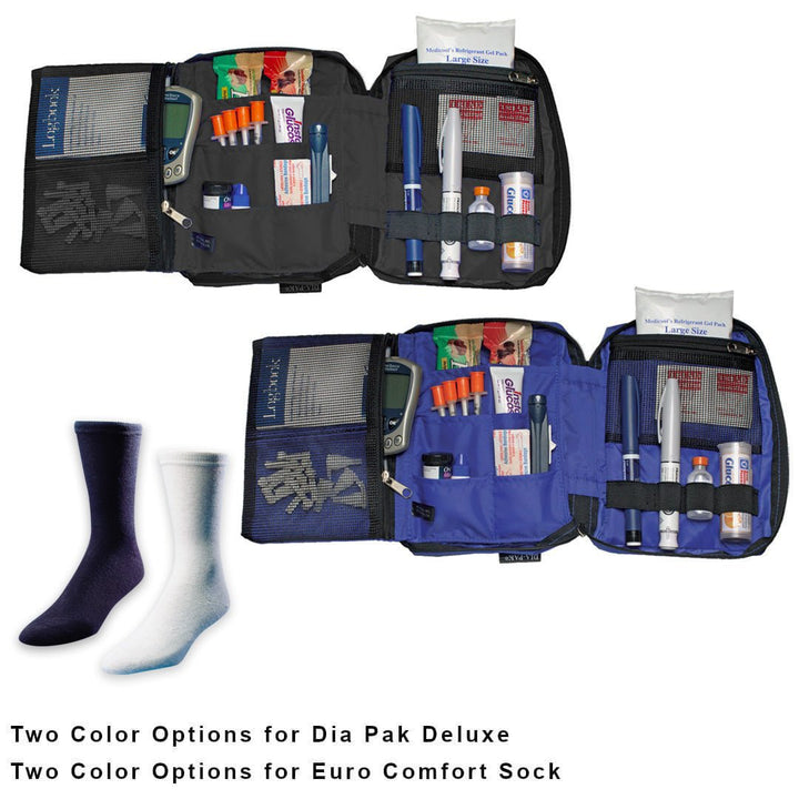 Dia - Pak® Deluxe Insulin Carrying Case and Euro Comfort Diabetic Socks - Medicool