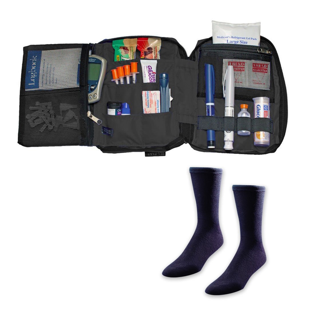 Dia - Pak® Deluxe Insulin Carrying Case and Euro Comfort Diabetic Socks - Medicool