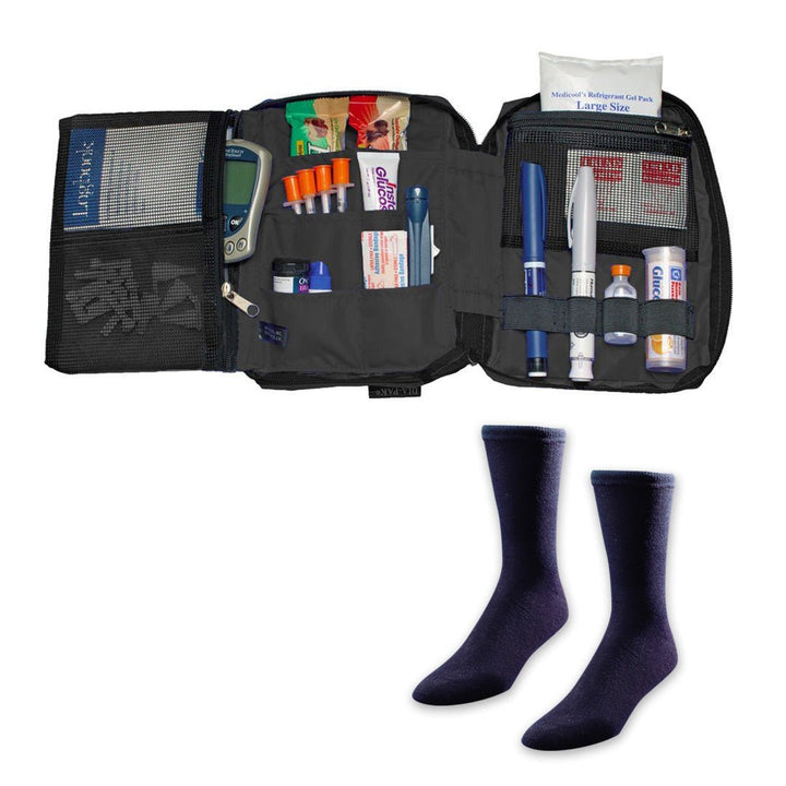Dia - Pak® Deluxe Insulin Carrying Case and Euro Comfort Diabetic Socks - Medicool