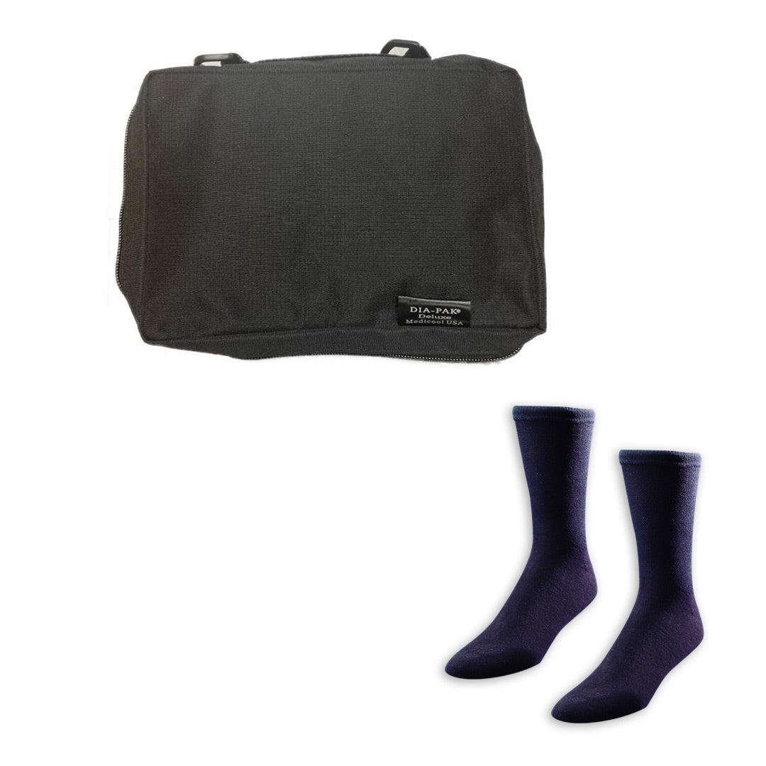 Dia - Pak® Deluxe Insulin Carrying Case and Euro Comfort Diabetic Socks - Medicool