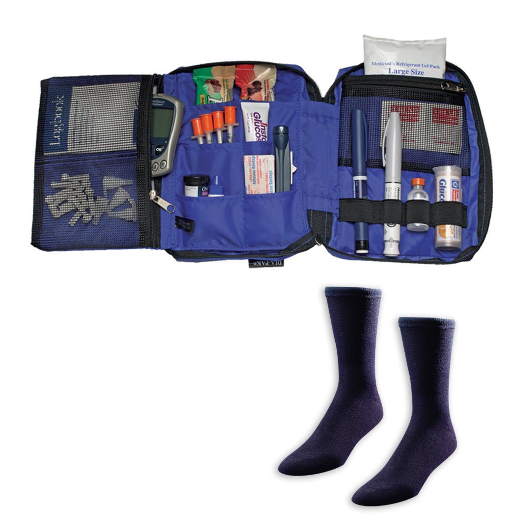 Dia - Pak® Deluxe Insulin Carrying Case and Euro Comfort Diabetic Socks - Medicool