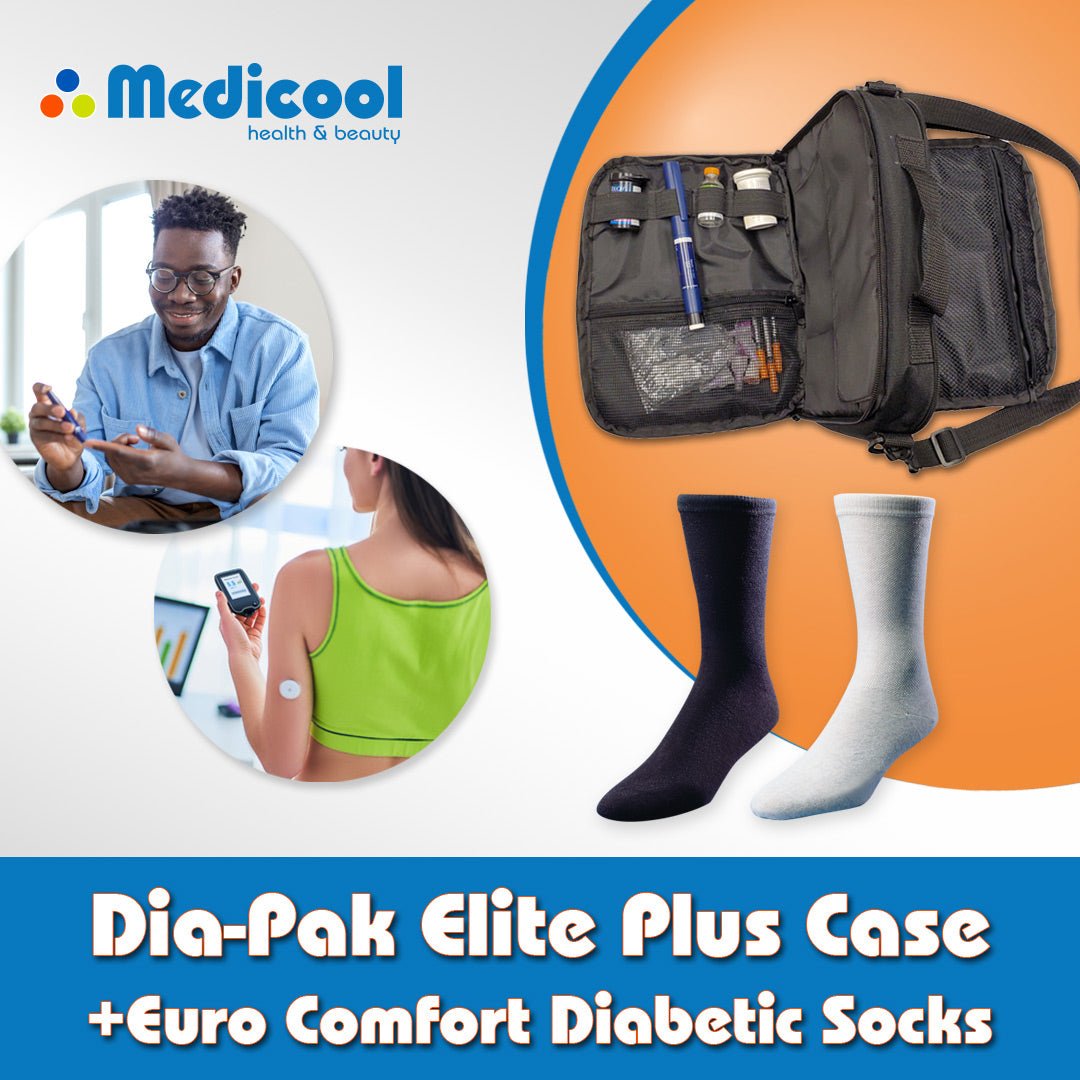 Dia - Pak® Elite Plus Insulin Carrying Case and Euro Comfort Diabetic Socks - Medicool