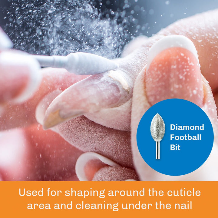 Diamond Football Medium Bit - B7 - for Nails - Medicool