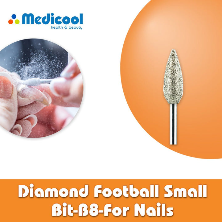 Diamond Football Small Bit - B8 - for Nails - Medicool