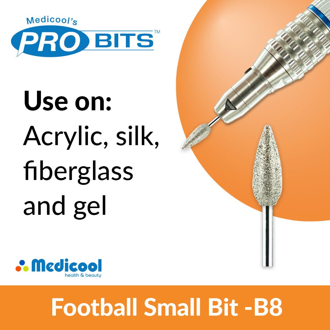 Diamond Football Small Bit - B8 - for Nails - Medicool