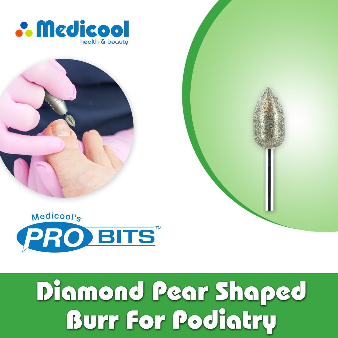 Diamond Pear Shaped Burr - PSD24 - P - for Podiatry - Medicool