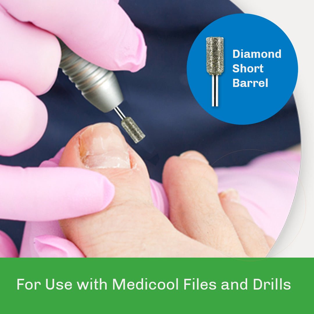 Diamond Small Short Barrel Burr - PSD26 - P - for Podiatry - Medicool