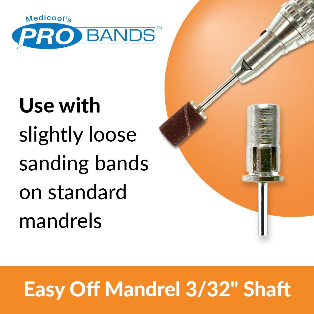 Easy Off Mandrel 3/32" Shaft - E10 - EO for Sanding Band for Nails - Medicool