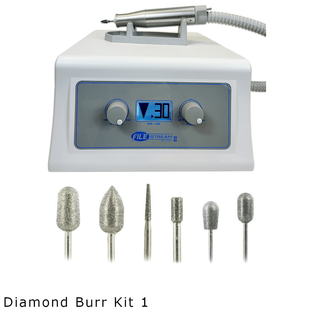 File Stream System and Free Diamond Burr Kit 1 for Podiatry - Medicool