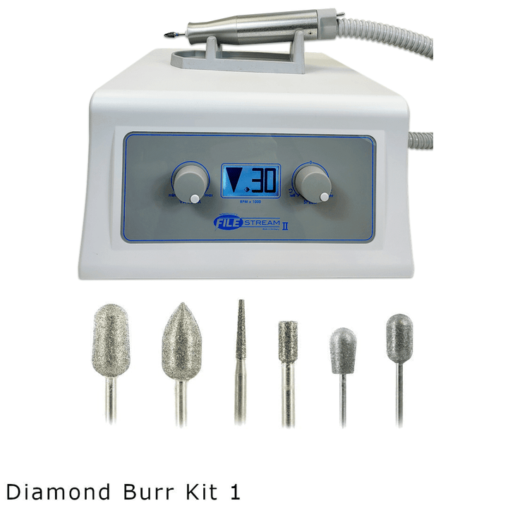 File Stream System and Free Diamond Burr Kit 1 for Podiatry - Medicool