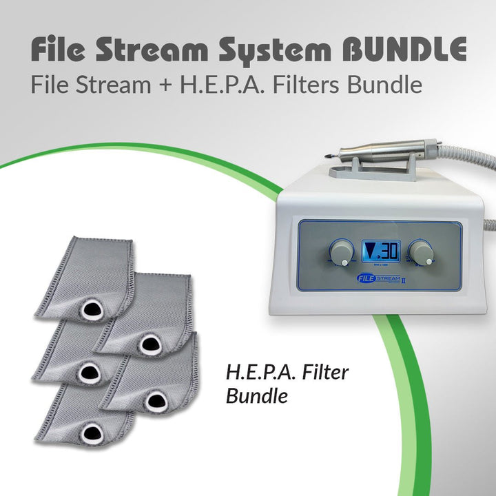 File Stream System for Podiatry and H.E.P.A. Filters Bundle - Medicool