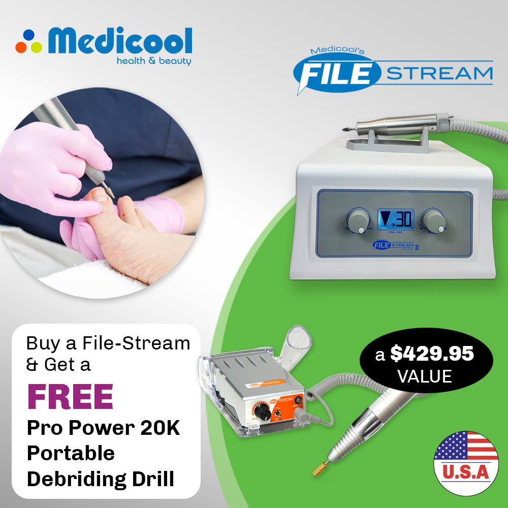 File Stream System + Free 20k Portable Drill for Podiatry - Medicool