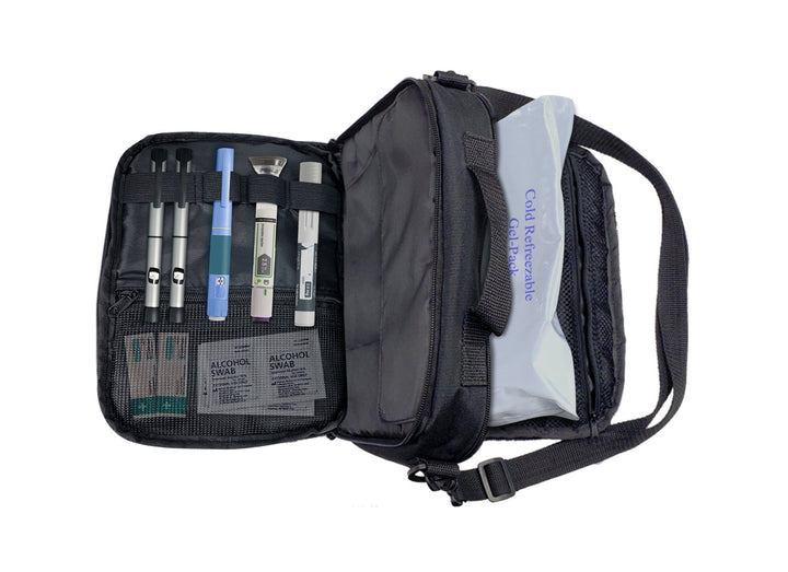 GLP - 1 Large Medicine Cooling Organizer with TSA - Approved Ice Pack - Medicool
