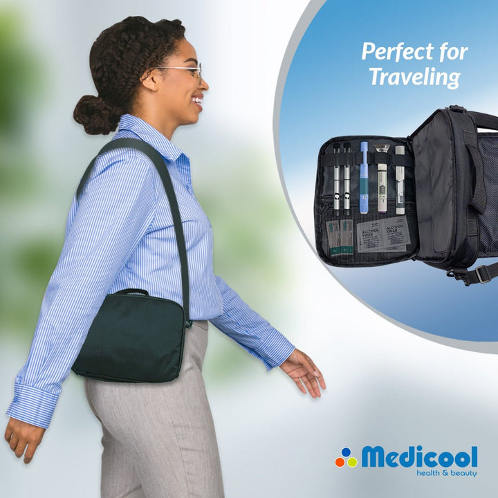 GLP - 1 Large Medicine Cooling Organizer with TSA - Approved Ice Pack - Medicool