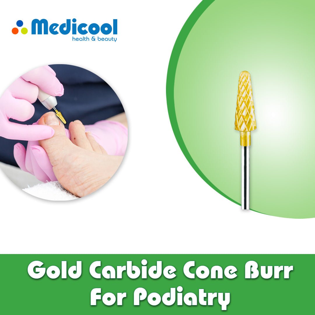 Gold Carbide Cone - CC3 - P - for Podiatry - Medicool
