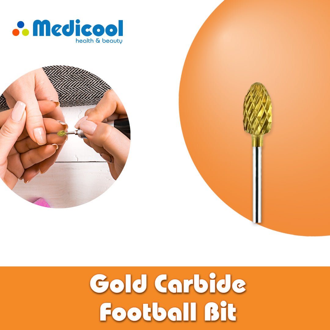 Gold Carbide Football Bit - CC5 - for Nails - Medicool