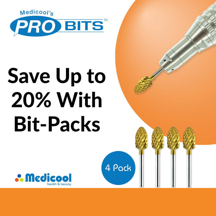 Gold Carbide Football Bit - CC5 - for Nails - Medicool