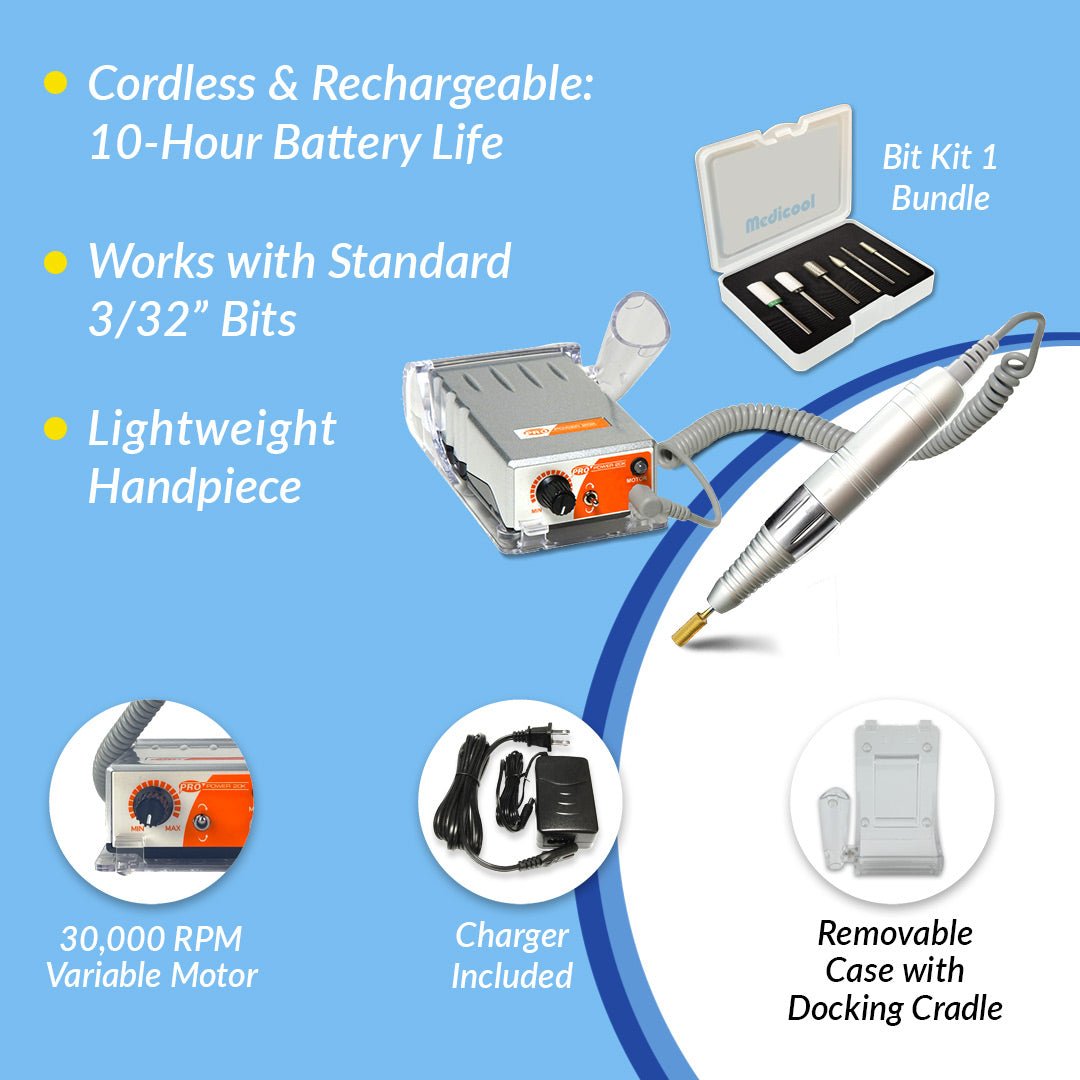 Medicool Pro Power 20k Electric File + Bit Bundles - Medicool