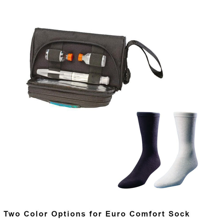 Pen Plus Insulin Carrying Case and Euro Comfort Diabetic Socks - Medicool