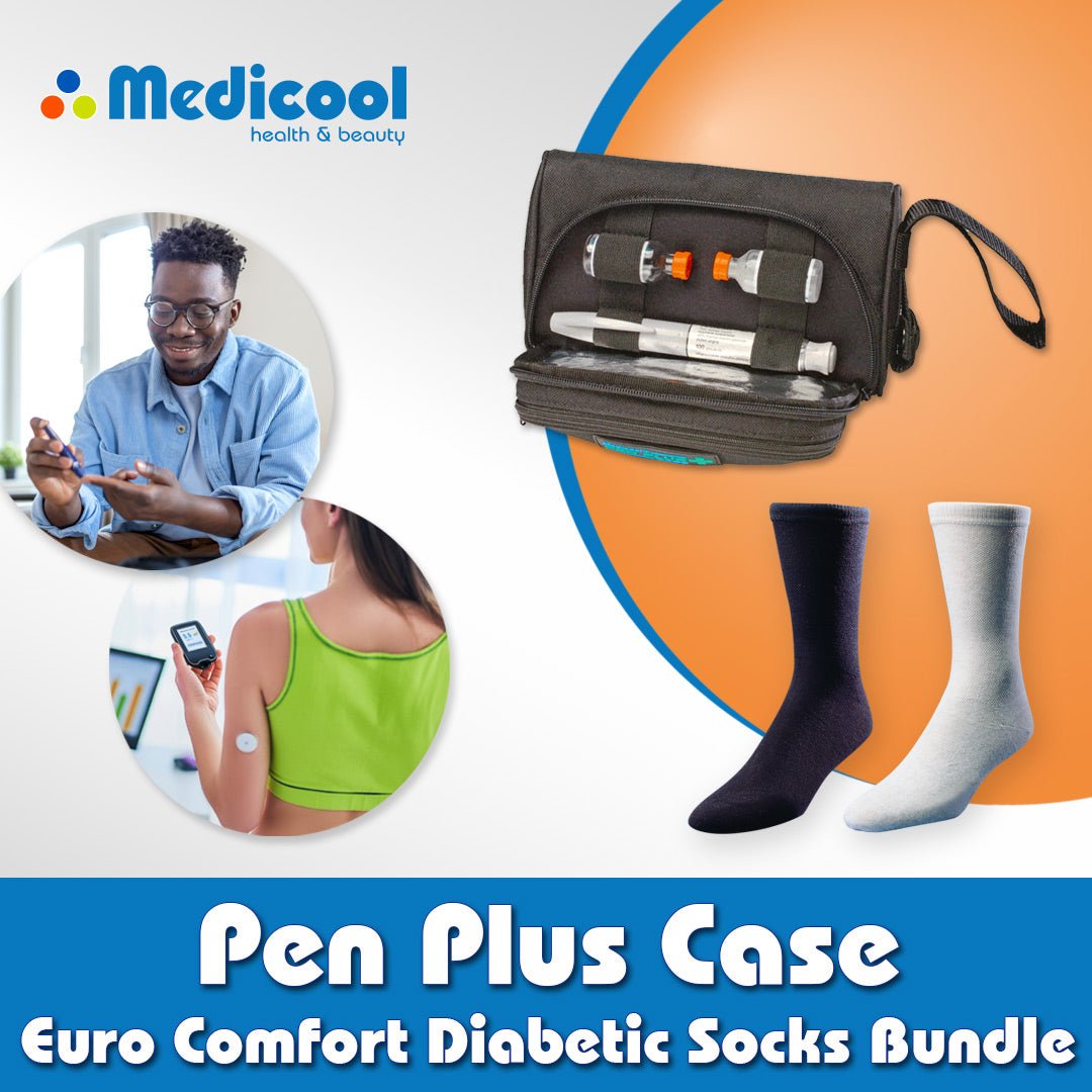 Pen Plus Insulin Carrying Case and Euro Comfort Diabetic Socks - Medicool