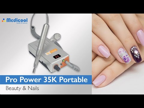 Medicool Pro Power 35K Portable Cordless Nail Drill File Rechargeable Professional Electric Nail Drill Machine for Acrylic, Gel, Manicure & Pedicure