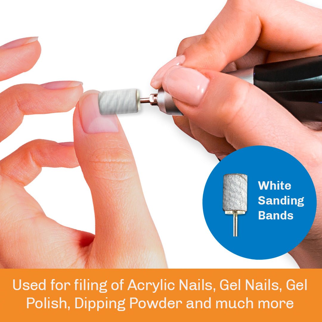 Pro Bits® White Sanding Bands for Nails - Medicool