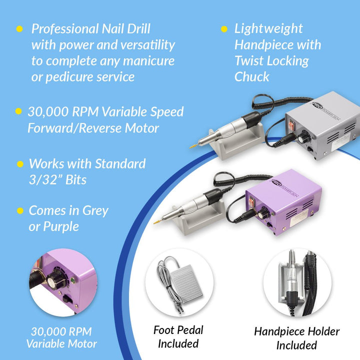 Pro Power 30K Electric File + Bit Bundles - Medicool