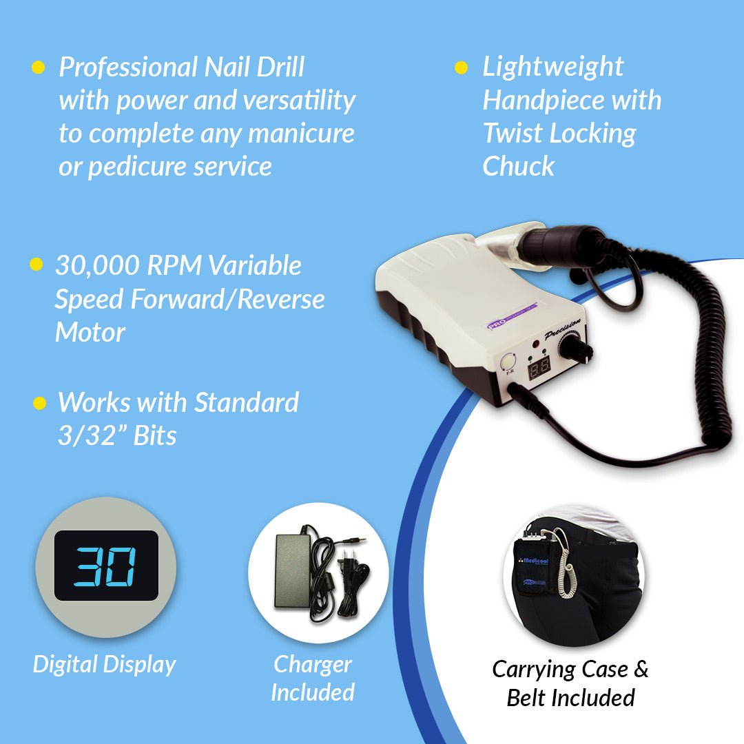 Pro Power 30K Precision Electric File + Bit Kit 1 Bundle - Medicool