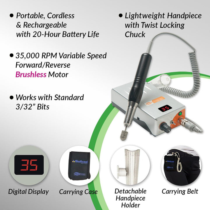Pro Power® 35K Portable Debriding Drill + Burr Kit Bundles - Medicool