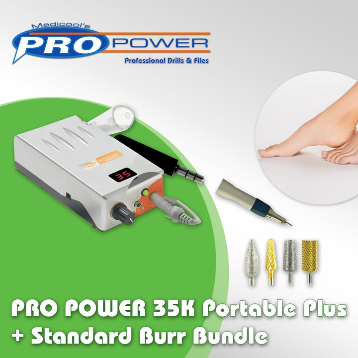 Pro Power® 35K Portable Plus Debriding Drill + Standard Burr Kit - Medicool