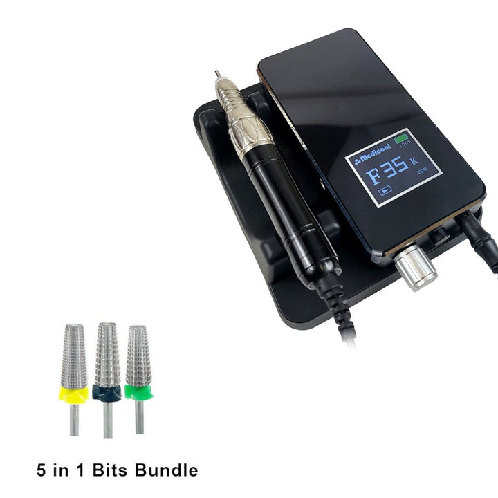 Pro Power Elite Professional Nail Drill - Portable or Desktop + Bit Bundle - Medicool