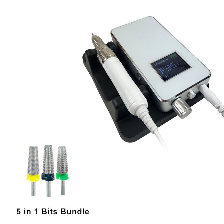 Pro Power Elite Professional Nail Drill - Portable or Desktop + Bit Bundle - Medicool