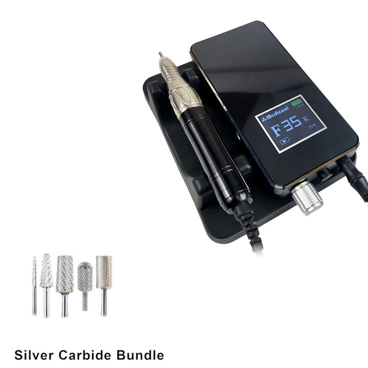 Pro Power Elite Professional Nail Drill - Portable or Desktop + Bit Bundle - Medicool