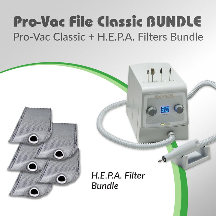 Pro Vac File® Classic for Podiatry and H.E.P.A. Filters Bundle - Medicool