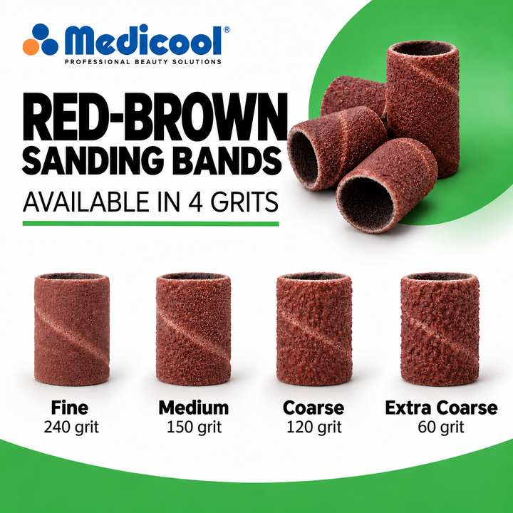 Medicool red-brown sanding bands for podiatry
