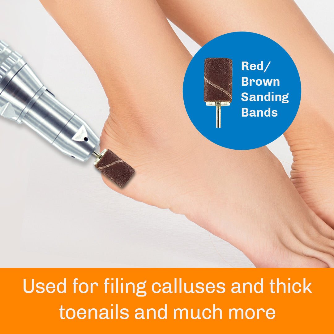 Red Sanding Bands and Mandrel Bundle for Podiatry - Medicool