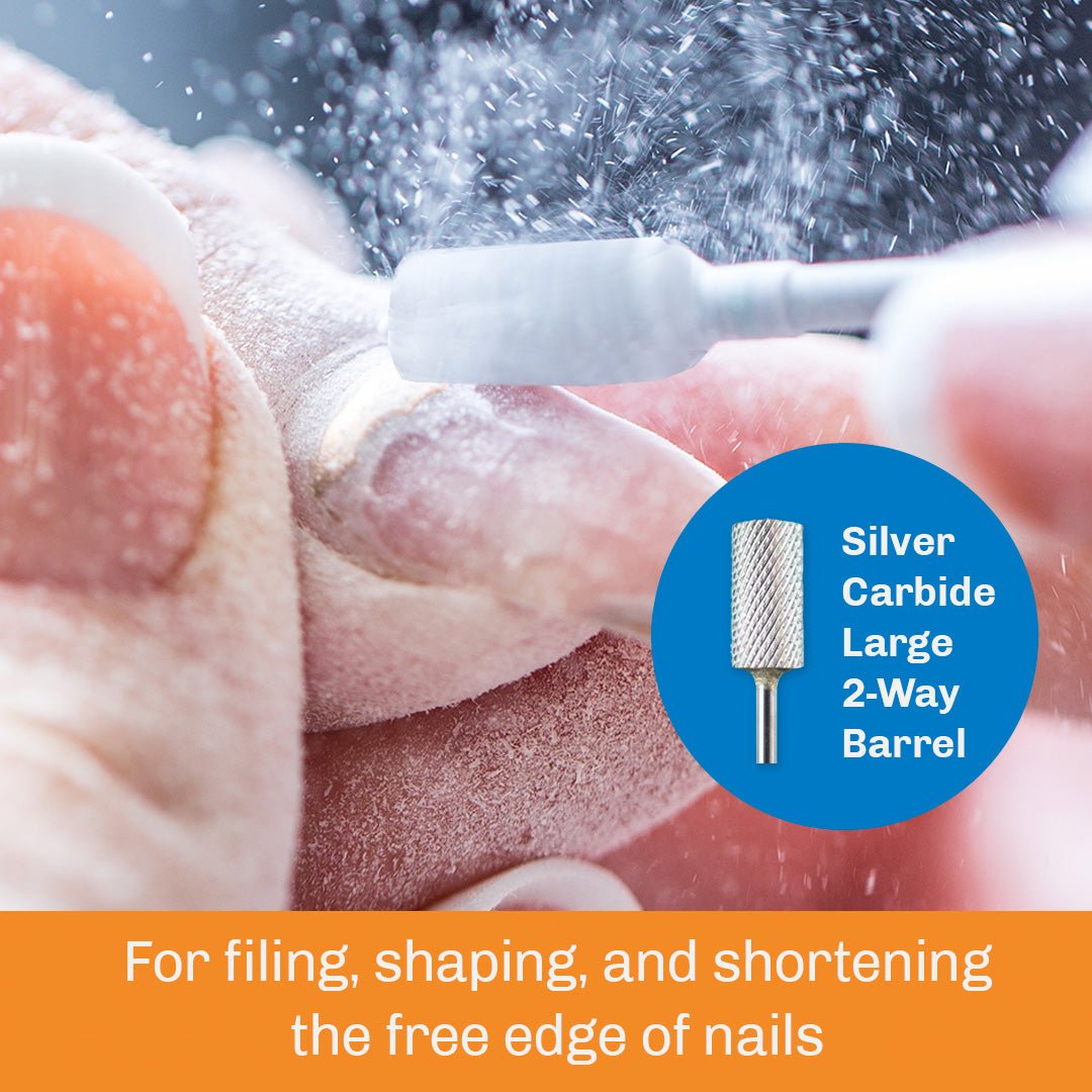 Silver Carbide Large Two - Way Barrel Bits for Nails - Medicool