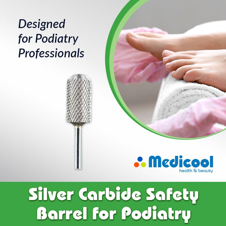 Silver Carbide Safety Barrel for Podiatry - Medicool
